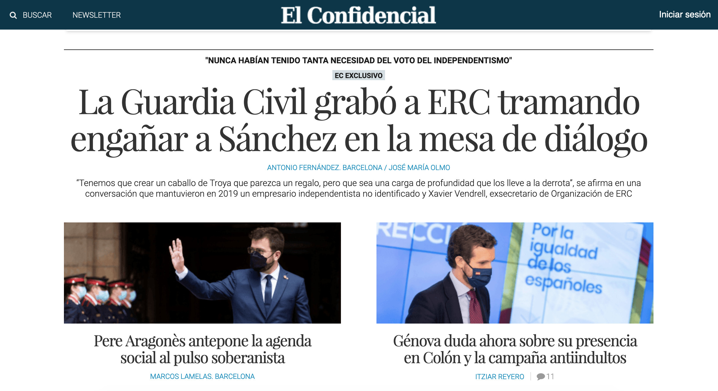 Portada de 'El Confidencial' del 7 de junio de 2021 / EL CONFIDENCIAL