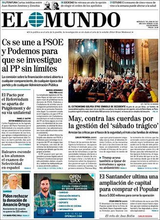 Portada de 'El Mundo' del 7 de junio / CG