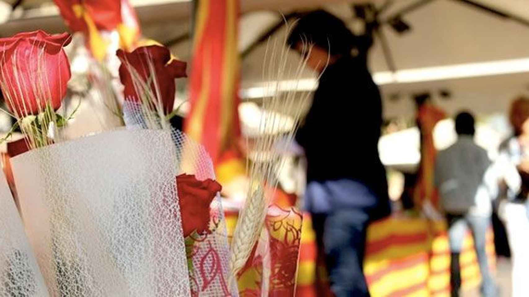 Rosas de Sant Jordi y libros en Las Ramblas de Barcelona un 23 de abril, diada de Sant Jordi / EP