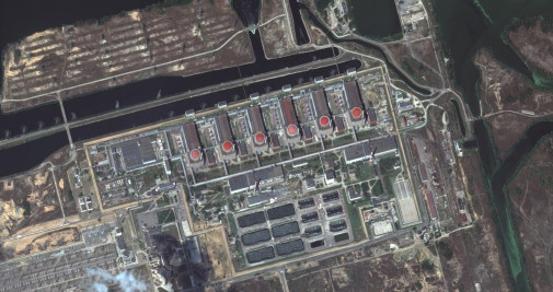 Nueva imagen satelital de la central nuclear de Zaporiya, en Ucrania / MAXAR