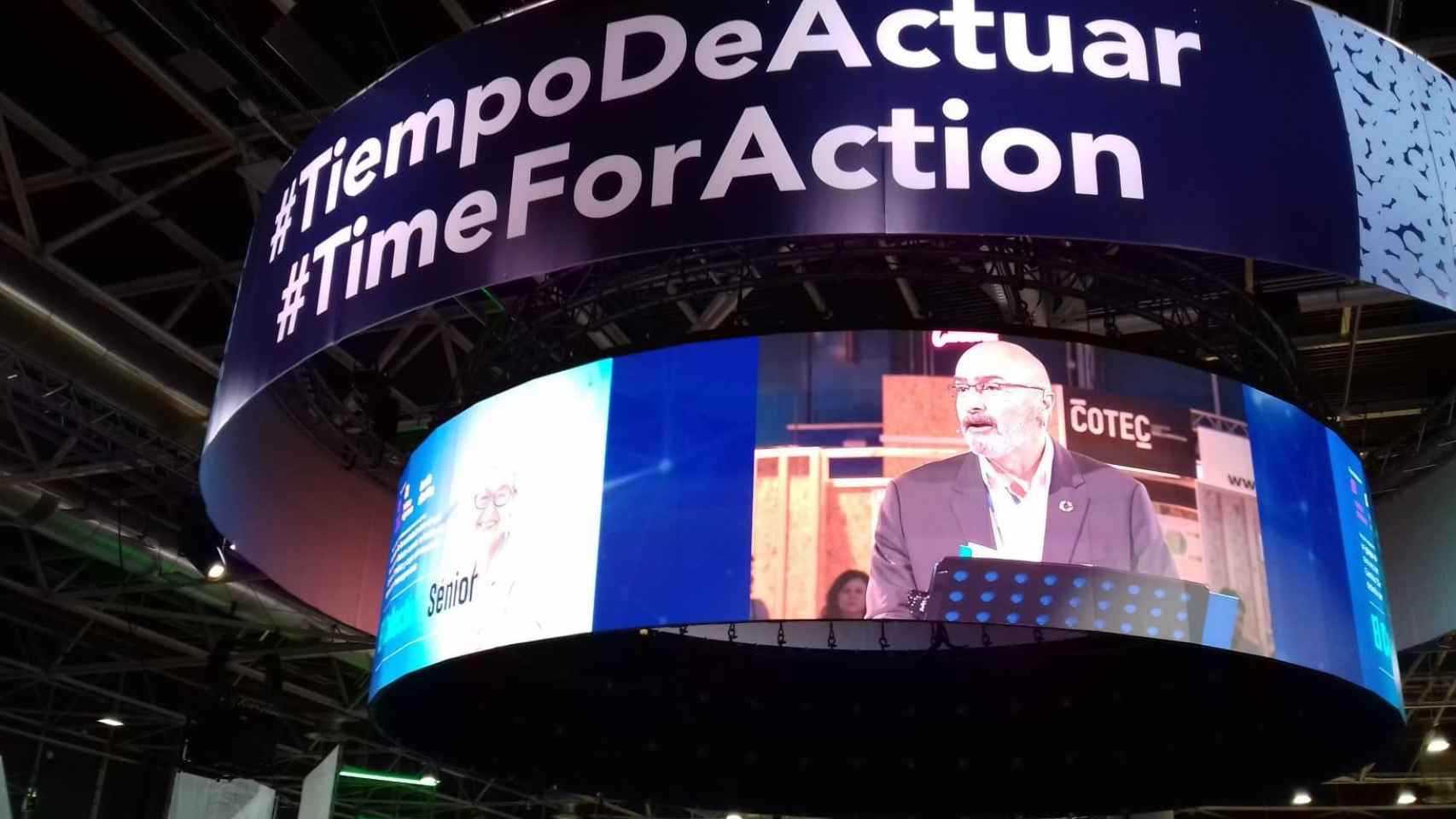 El espacio Ágora, en la zona verde de la COP25, donde ha intervenido José M. Torres / LUIS M. GARCÍA