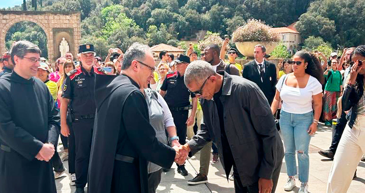 El expresidente de EEUU, Barack Obama, en el Monasterio de Montserrat / Cedida