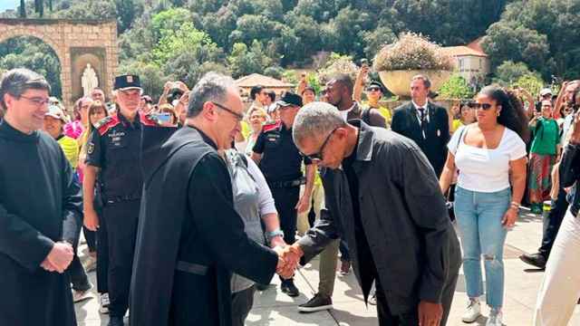 El expresidente de EEUU, Barack Obama, en el Monasterio de Montserrat / Cedida