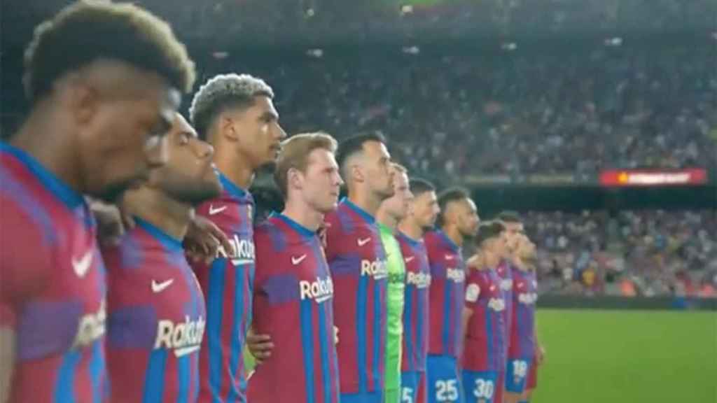 Los jugadores del Barça, justo antes del partido ante el Villarreal / CULEMANÍA