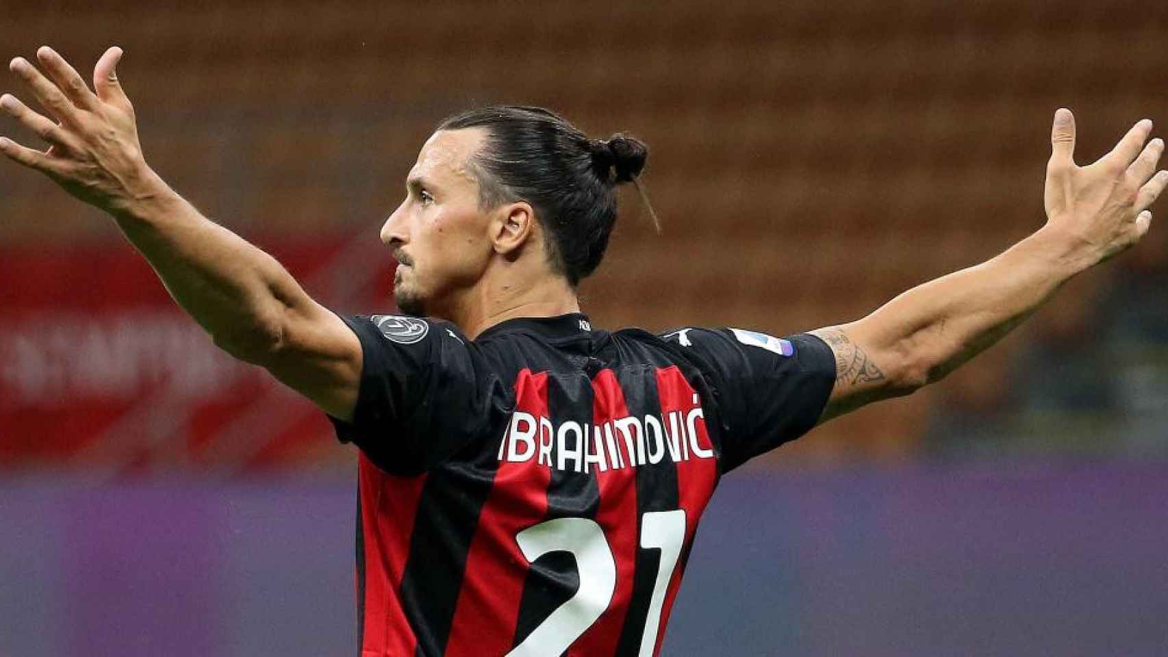 Ibrahimovic en la celebración de un gol con el Milan / EFE