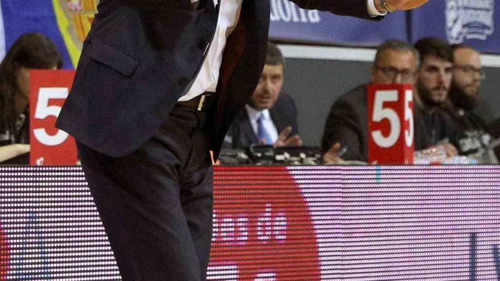 Svetislav Pesic durante el partido del Barça Lassa en la pista del Morabanc Andorra EFE