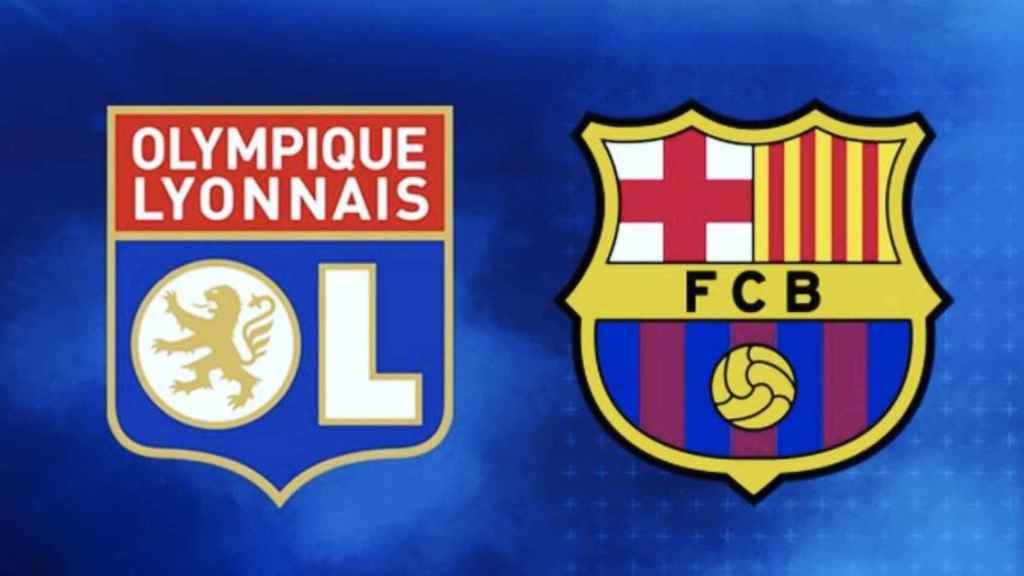 Una foto el emparejamiento para octavos de final de la Champions League entre Olympique de Lyon y Barça