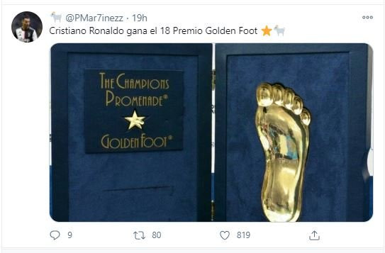 golden foot cristiano 2020