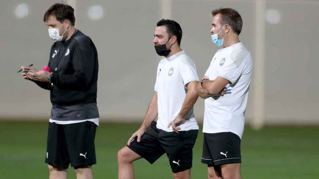 Xavi: en un entrenamiento del Al-Sadd / Al-Sadd