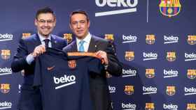 Josep Maria Bartomeu en el acuerdo con Beko / EFE