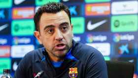 Xavi Hernández, en una rueda de prensa del Barça, previa a un partido de la Liga / EFE