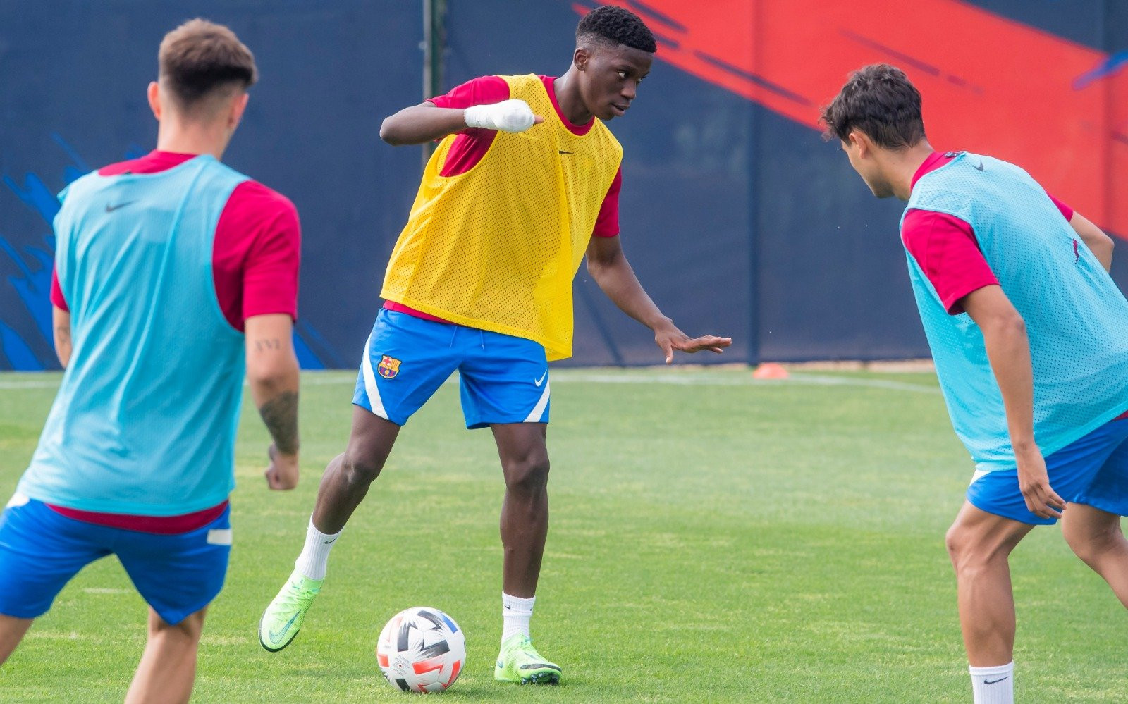 Ilaix Moriba entrenándose con el filial blaugrana esta pretemporada / FC Barcelona