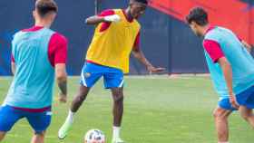 Ilaix Moriba entrenándose con el filial blaugrana esta pretemporada / FC Barcelona