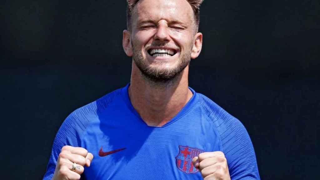 Una foto de Ivan Rakitic durante un entrenamiento del Barça / FCB