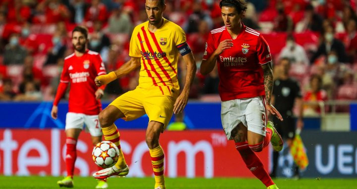 Busquets partido ante el Benfica FCB