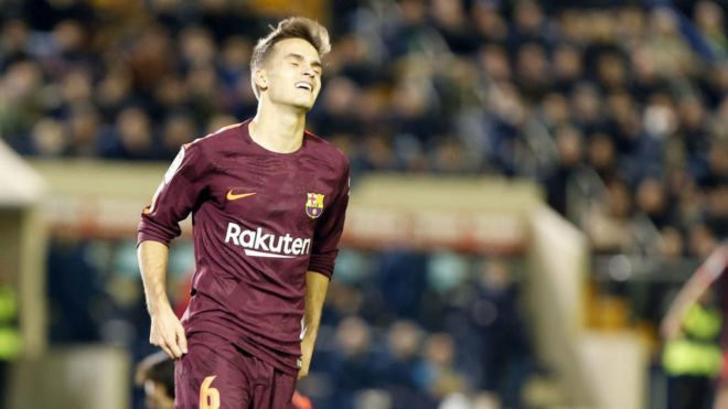 Denis Suárez lamentándose de una ocasión con el Barça / EFE