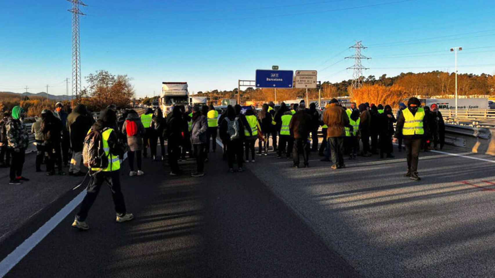 Independentistas radicales cortando al AP-7 en Cardedeu (Barcelona) / Cedida