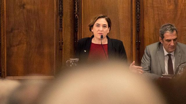 Ada Colau, la alcaldesa de Barcelona, durante el último pleno del Consejo Municipal.