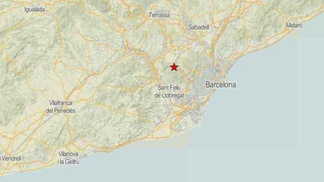 Zona epicentral del terremoto de magnitud 2,5 en el Baix Llobregat (Barcelona) - ICGC