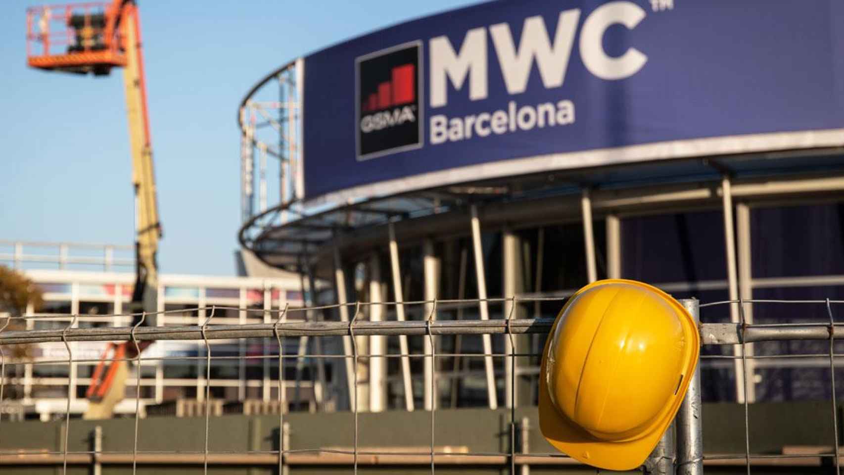 Montaje del Mobile World Congress 2020, que no se celebró por la pandemia del coronavirus / EP