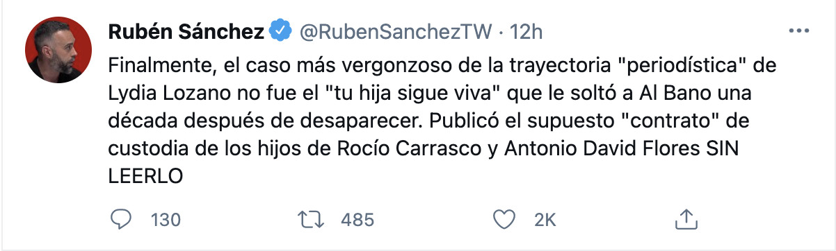 Publicación de un internauta / TWITTER