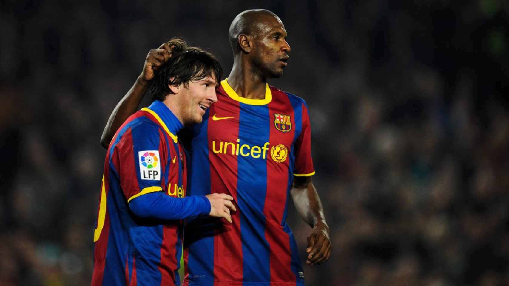 Leo Messi y Eric Abidal en su etapa como futbolistas del primer equipo del Barça / ARCHIVO