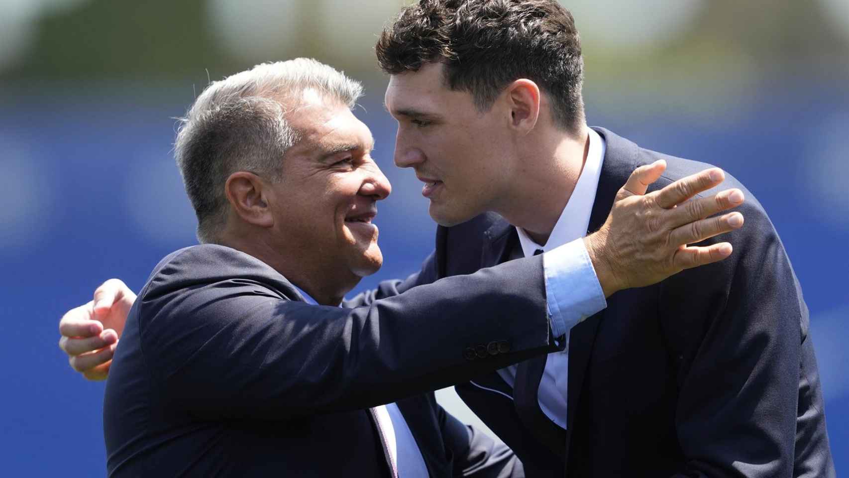 Joan Laporta en la presentación de Andreas Christensen / EFE