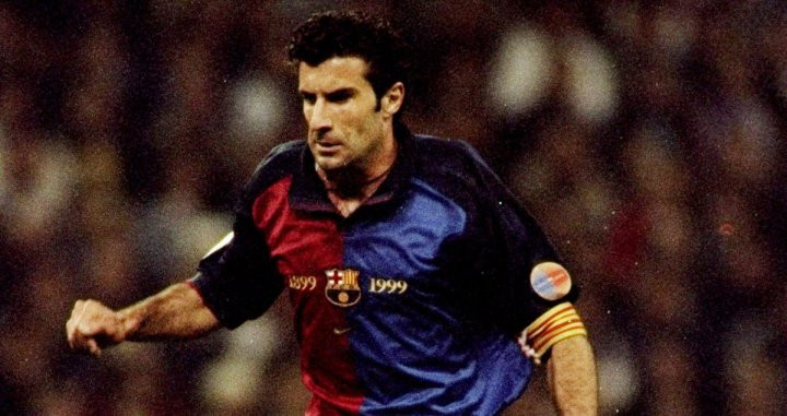 Figo luce el brazalete capitán del Barça | REDES