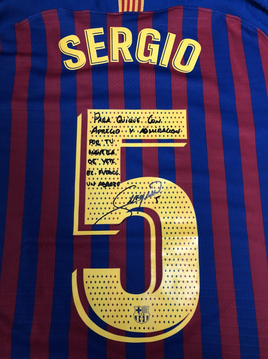 Dedicatoria de Busquets a Setién / RBB