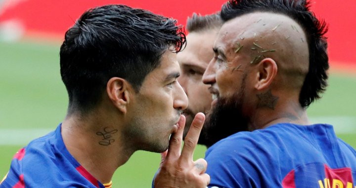 Luis Suárez, celebrando su gol contra el Celta | EFE