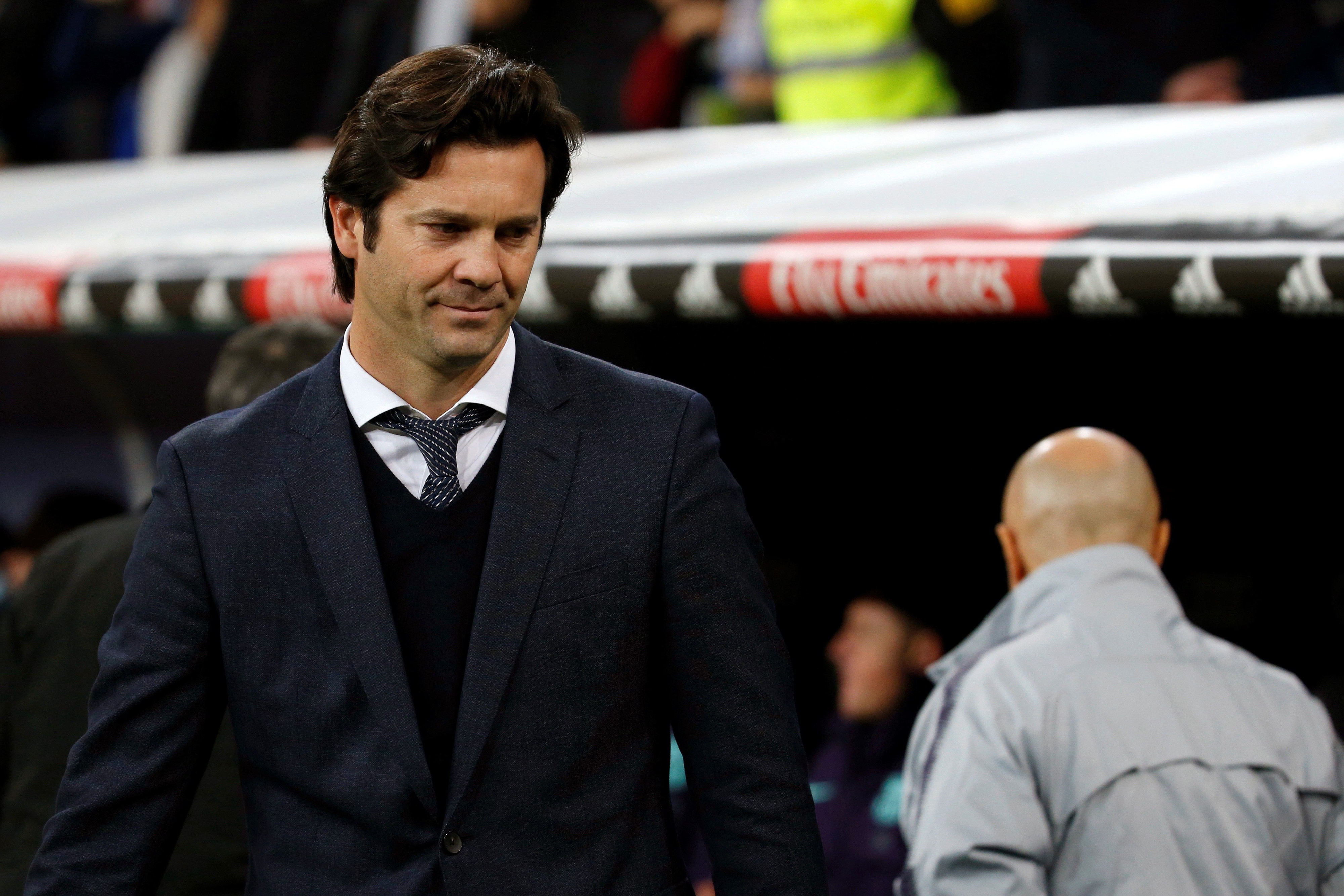 Una foto de Santiago Solari en el banquillo del Santiago Bernabéu / EFE