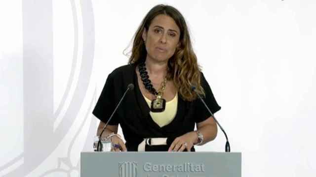 Patrícia Plaja, portavoz de la Generalitat, este martes en rueda de prensa tras el Consell Executiu