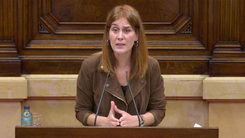 La presidenta del grupo parlamentario de Catalunya en Comú-Podem, Jessica Albiach, en el Parlament / PARLAMENT