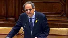 El presidente de la Generalitat Quim Torra en el Parlament / CG