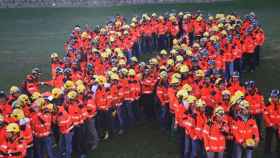 Protesta de los Bomberos de la Generalitat y el Ayuntamiento de Barcelona hoy lunes, 20 de noviembre / CG