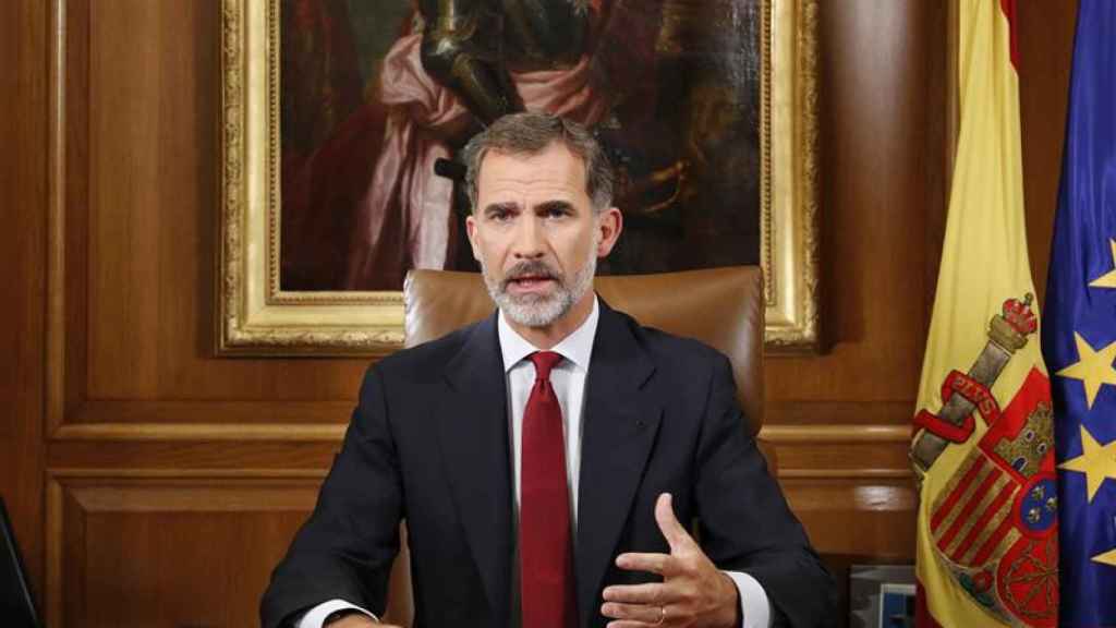 Imagen de Felipe VI durante su mensaje institucional del martes / EFE