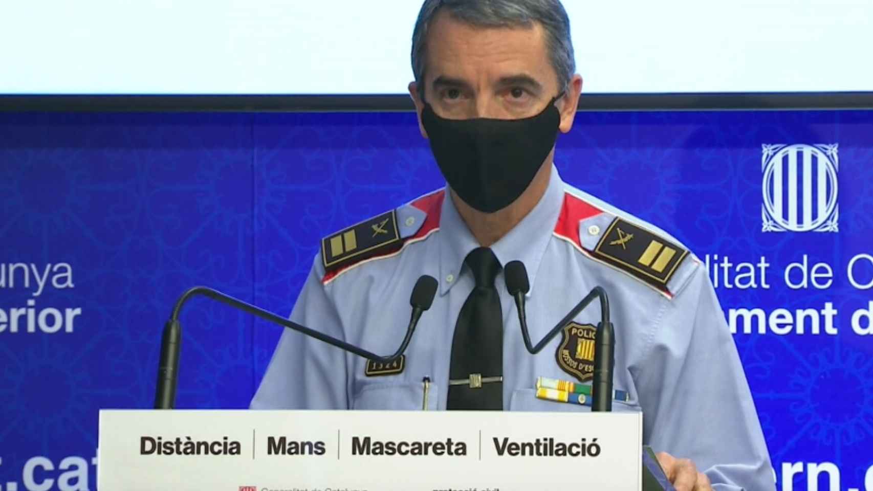 El comisario de los Mossos Joan Carles Molinero detalla las sanciones durante el estado de alarma en Cataluña / INTERIOR