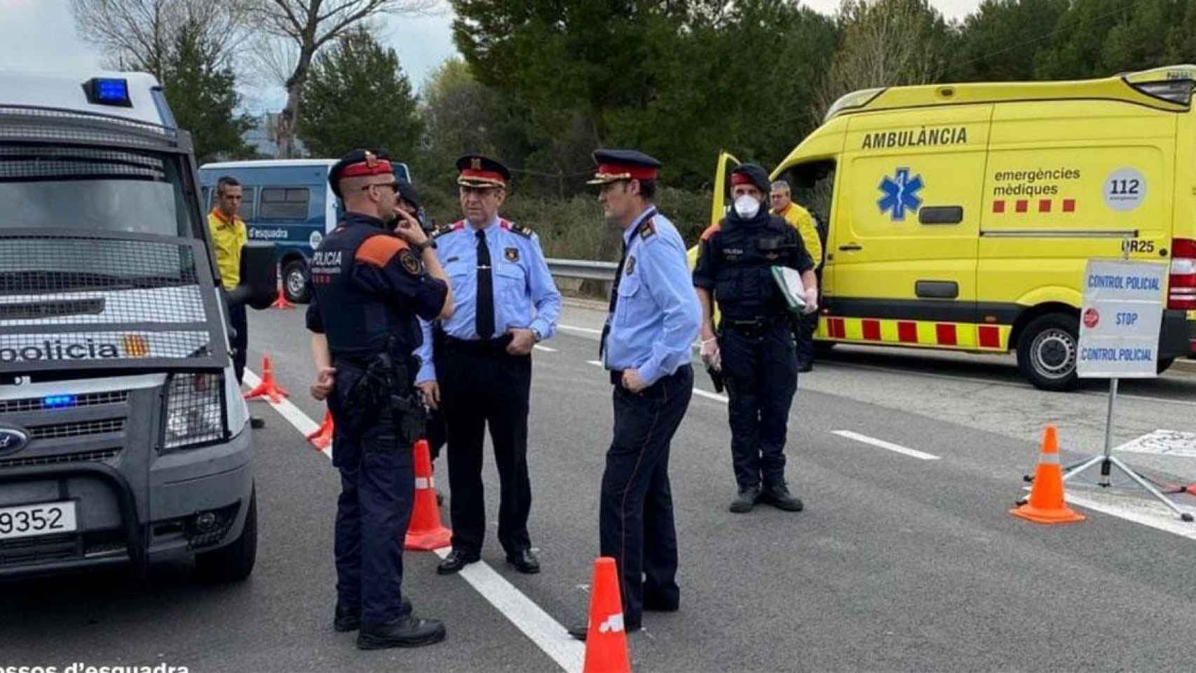 Efectivos de Mossos d'Esquadra durante el confinamiento de la Conca d'Òdena / MOSSOS