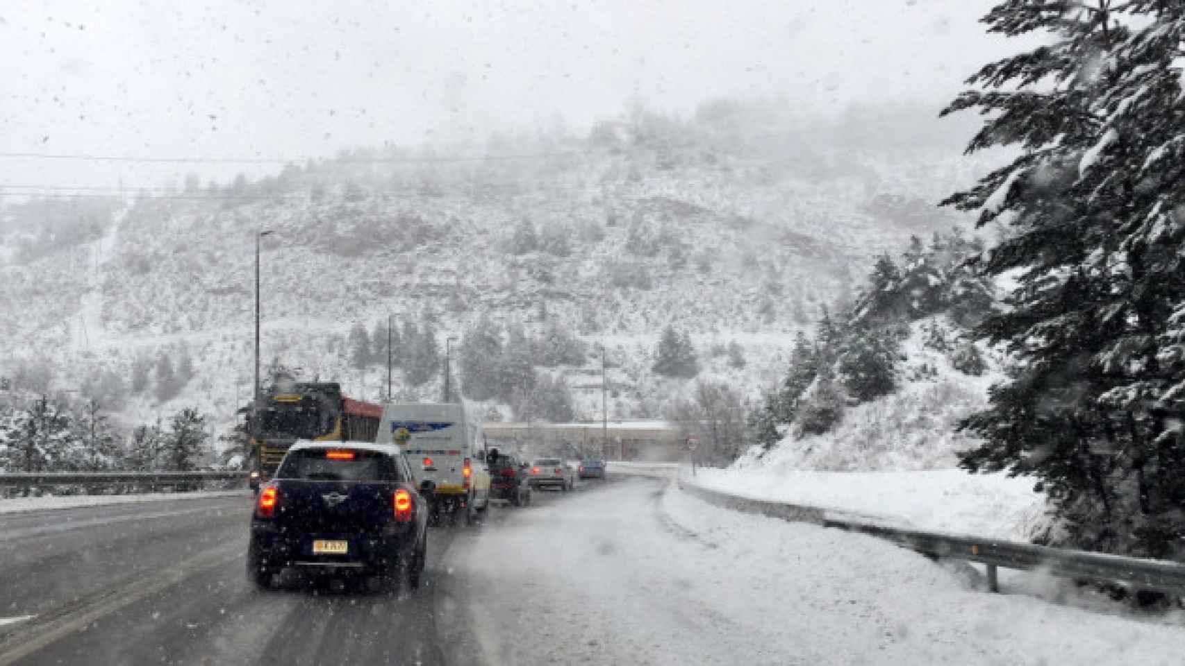 Nevada en el Túnel del Cadí