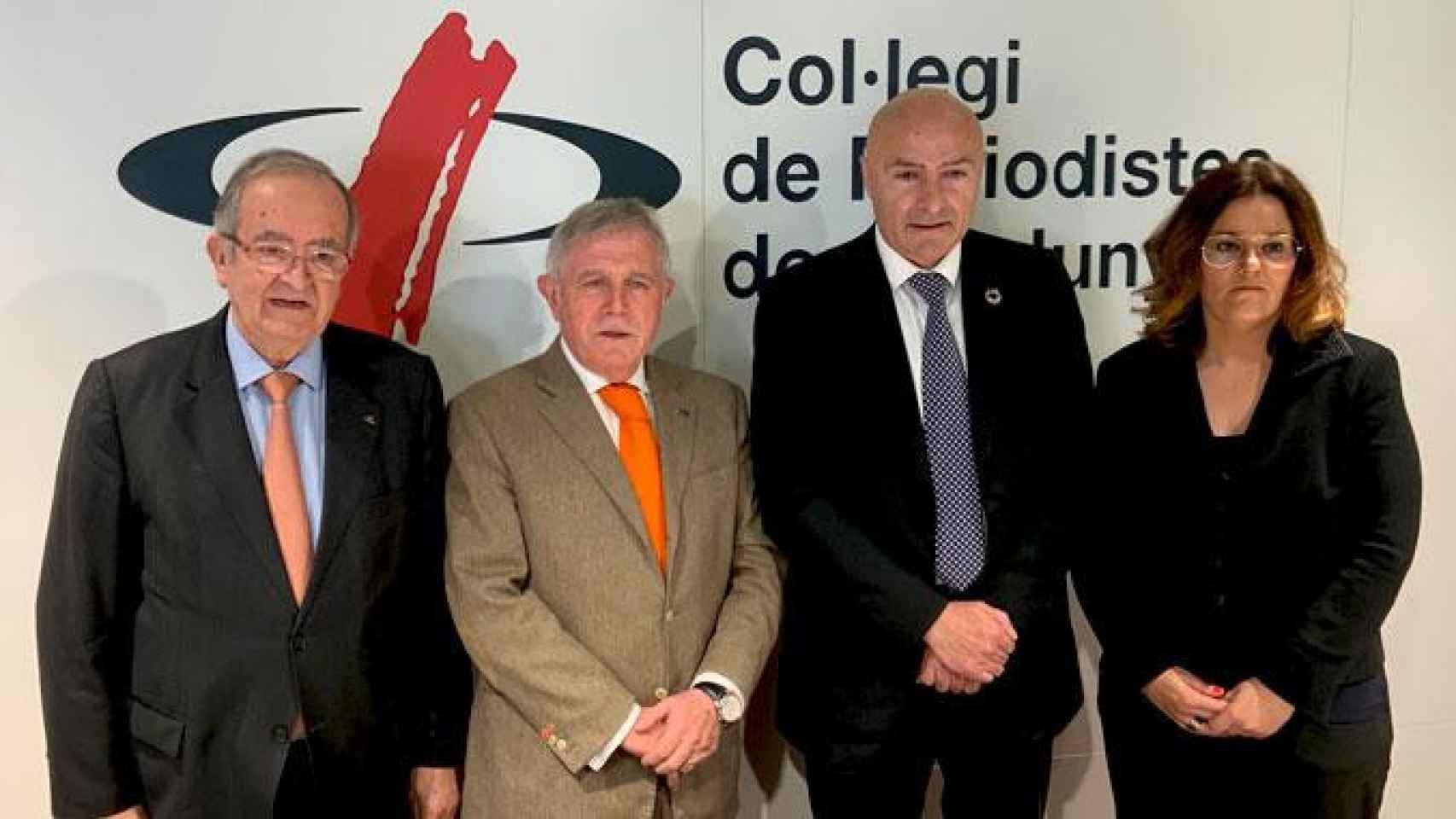 El presidente de Pimec, Josep González (i), junto a los candidatos Enric Crous (2i) y José María Torres (2d) / CG