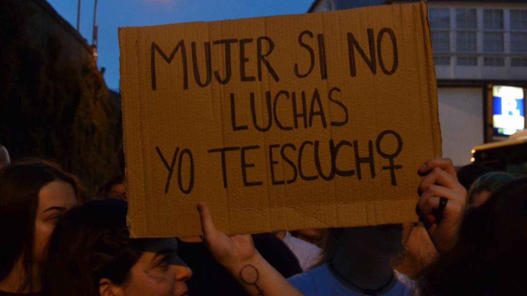 Pancarta contra el machismo en una manifestación / EP