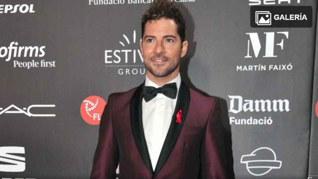 David Bisbal en la gala People in Red en el Museo Nacional de Arte Contemporáneo de Barcelona