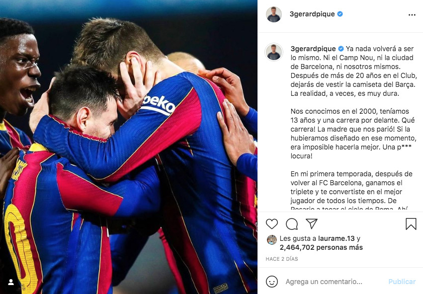 Publicación de Gerard Piqué en Instagram / @3gerardpique