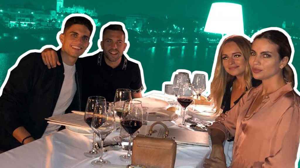 Marc Bartra, Jordi Alba, Melissa Jiménez y Romarey Ventura / FOTOMONTAJE DE CULEMANÍA