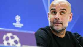 Pep Guardiola, en rueda de prensa antes del Real Madrid Manchester City / EFE