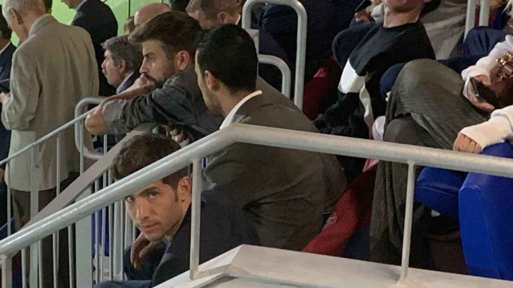 Sergi Roberto, Busquets, Piqué y De Jong en el palco del Estadi Johan Cruyff / CULEMANIA