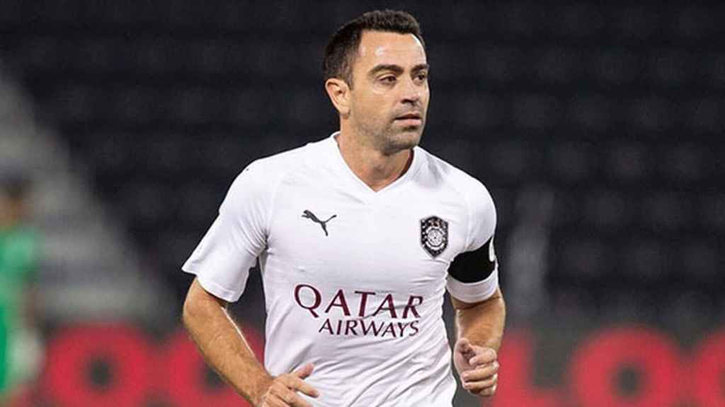 Xavi en un encuentro con el Al Sadd / EFE