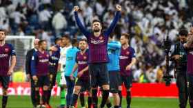 Gerard Pique tras un partido en el Bernabéu / EFE