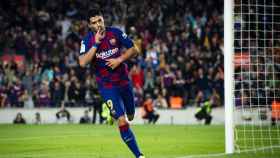 Luis Suárez celebra un gol con el Barça en la temporada 2019-20 / FCB