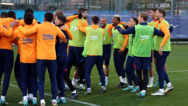 Entrenamiento del Barça del pasado sábado, con muchas sonrisas y buen humor / FCB